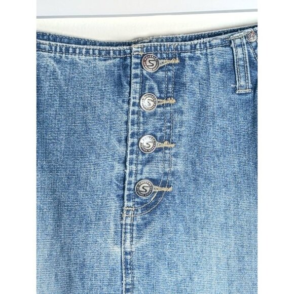 Squeeze Stephen Hardy Denim Maxi Skirt Size 11 Juniors 90s Y2K Grunge Vintage - Picture 6 of 14